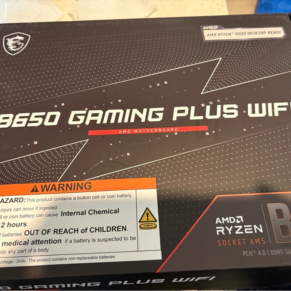 MSI B450 Gaming Plus WiFi Motherboard - Black and Red